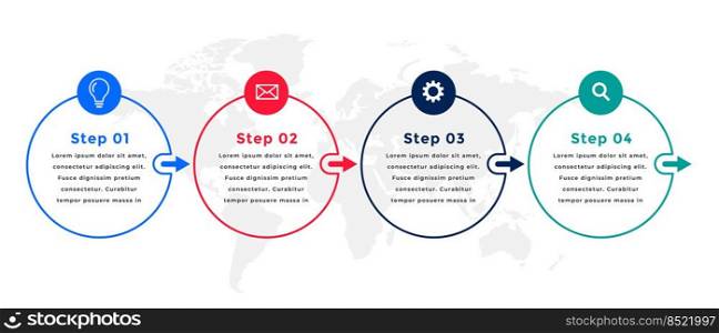 business infographic template of four steps