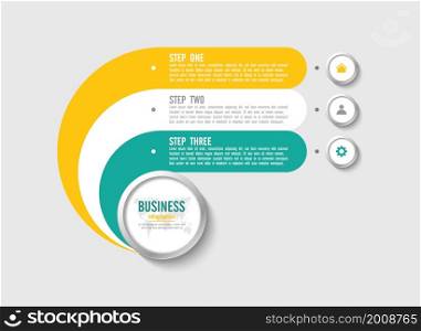 Business infographic template with 3 step