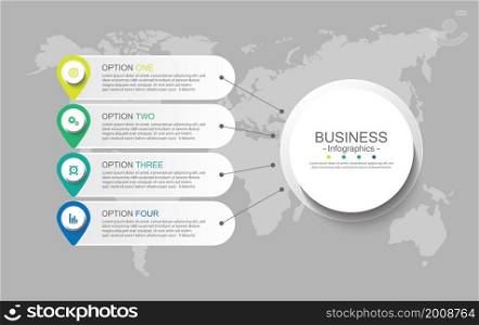 Business infographic template with 4 step