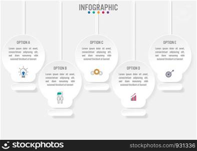 Business infographic template with bulb shape