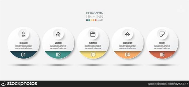 Business infographic template with step or option Vector Image