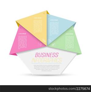 Business Infographics. 4 steps to achieve the result. Stages of development, workflow, marketing or plan. Business strategy with icons. Diagram of the report, statistics and training.