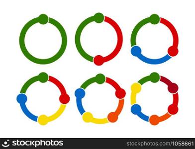 Business infographics. A set of looped colored elements to illustrate a plan, strategy, or business development. Flat design.