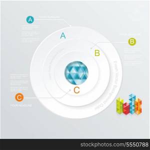 Business Infographics circle style. Can be used for diagram, number or step up options, web design.