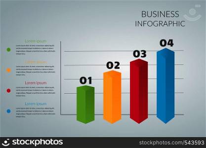Business Infographics graph and chart Vector Design elements template. Can be used for presentation
