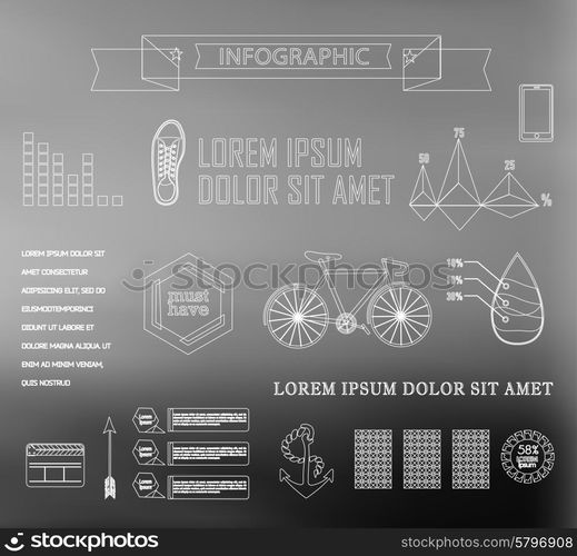 Business Infographics. Line elements can be used for workflow layout, banner, step up options, number options, web template