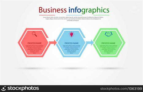 Business infographics. Stages of successful business development, training or project promotion. Flat design.