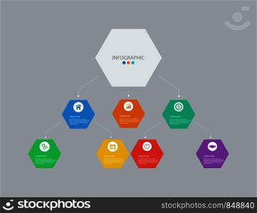 Business infographics tamplate with 7 options. Business concept. Eps10. Business infographics tamplate with 7 options. Business concept