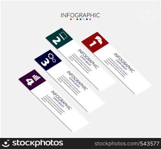 Business Infographics Vector Design elements template. 4 options or steps timeline diagram, Can be used for presentation