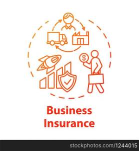 Business insurance concept icon. Capital management. Money loss prevention. Policy for employee. Capital growth idea thin line illustration. Vector isolated outline RGB color drawing. Editable stroke
