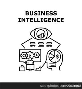 Business intelligence data. Dashboard knowledge. Digital software. Snalysis technology. Media solution vector concept black illustration. Business intelligence icon vector illustration