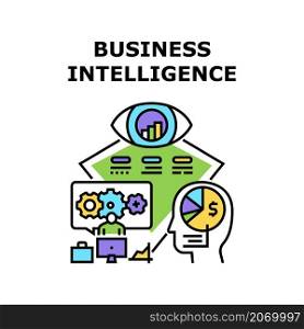 Business intelligence data. Dashboard knowledge. Digital software. Snalysis technology. Media solution vector concept color illustration. Business intelligence icon vector illustration