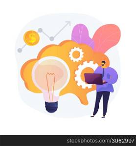 Business intelligence expert. Corporate decision making, data processing, business analytics technologies. Financier, auditor making market trends report. Vector isolated concept metaphor illustration. Business intelligence vector concept metaphor