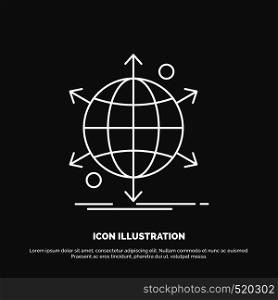 business, international, net, network, web Icon. Line vector symbol for UI and UX, website or mobile application. Vector EPS10 Abstract Template background
