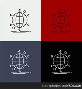 business, international, net, network, web Icon Over Various Background. Line style design, designed for web and app. Eps 10 vector illustration. Vector EPS10 Abstract Template background