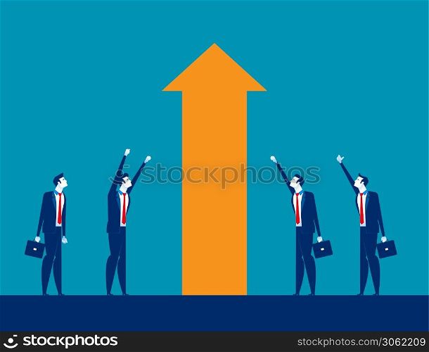 Business investment and Growth. Concept business vector illustration, Moving Up, Happiness, Successful.