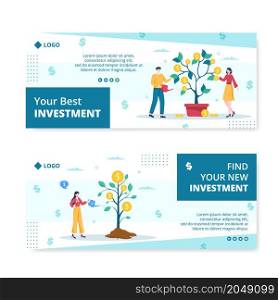 Business Investment Banner Template Flat Design Illustration Editable of Square Background Suitable for Social media, Greeting Card and Web Internet Ads