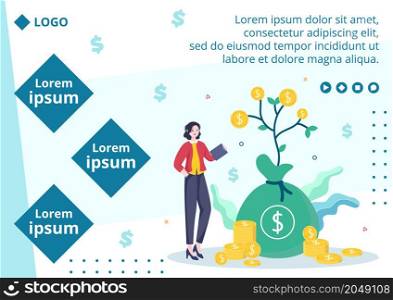 Business Investment Brochure Template Flat Design Illustration Editable of Square Background Suitable for Social media, Greeting Card and Web Internet Ads