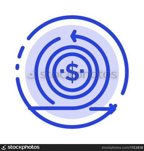Business, Investment, Modern, On, Return Blue Dotted Line Line Icon
