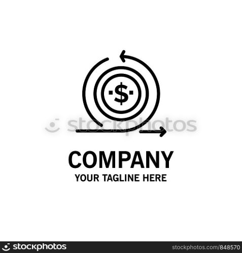 Business, Investment, Modern, On, Return Business Logo Template. Flat Color