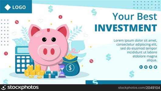 Business Investment Post Template Flat Design Illustration Editable of Square Background Suitable for Social media, Greeting Card and Web Internet Ads