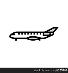 business jet airplane aircraft color icon vector. business jet airplane aircraft sign. isolated symbol illustration. business jet airplane aircraft color icon vector illustration