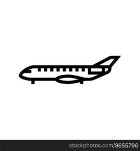 business jet airplane aircraft line icon vector. business jet airplane aircraft sign. isolated contour symbol black illustration. business jet airplane aircraft line icon vector illustration
