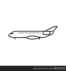 business jet airplane aircraft line icon vector. business jet airplane aircraft sign. isolated contour symbol black illustration. business jet airplane aircraft line icon vector illustration