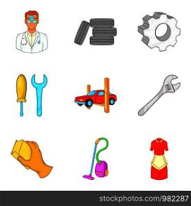 Business job icons set. Cartoon set of 9 business job vector icons for web isolated on white background. Business job icons set, cartoon style