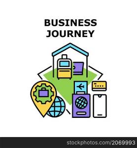 Business journey success way. Progress road. Career target. Travel route. Winding map highway path vector concept color illustration. Business journey icon vector illustration