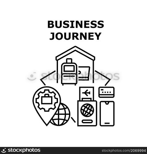 Business journey success way. Progress road. Career target. Travel route. Winding map highway path vector concept black illustration. Business journey icon vector illustration