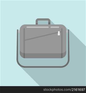 Business laptop bag icon flat vector. Case suitcase. Business briefcase. Business laptop bag icon flat vector. Case suitcase
