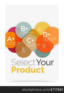 Business layout - select your product with sample options. A4 size geometric template. Brochure - flyer, presentation or web design background