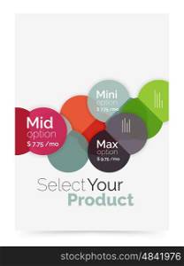 Business layout - select your product with sample options. A4 size geometric template. Brochure - flyer, presentation or web design background