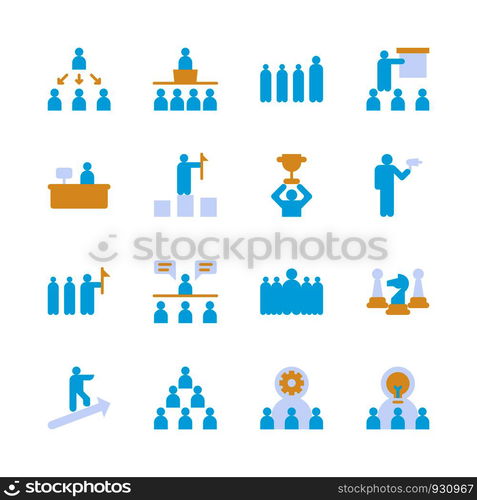 Business leadership icon set.Vector illustration