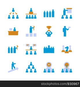 Business leadership icon set.Vector illustration