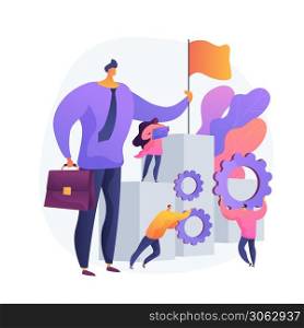 Business leadership motivation. Enterprise management, setting goals, achieving success. Ambitious boss, top manager controlling employees performance. Vector isolated concept metaphor illustration. Teamwork and leadership vector concept metaphor