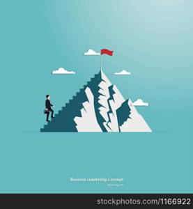 Business leadership of successful, Step to the goal, Achievement, Teamwork, Business finance concept, Leadership and victory in business, Vector illustration flat