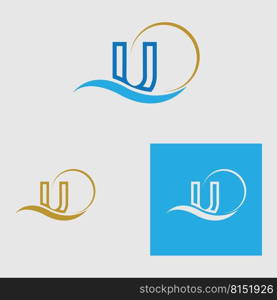 business letter u logo vector illustration design template