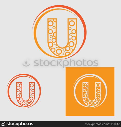 business letter u logo vector illustration design template