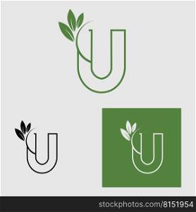 business letter u logo vector illustration design template