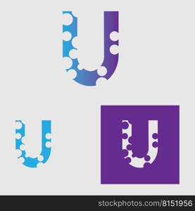 business letter u logo vector illustration design template