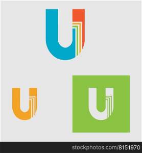 business letter u logo vector illustration design template