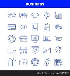 Business Line Icon for Web, Print and Mobile UX/UI Kit. Such as: World, Gift, Delivery, Transport, Gift, Box, Deliver, Camera, Pictogram Pack. - Vector
