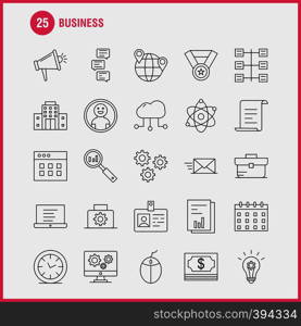 Business Line Icon for Web, Print and Mobile UX/UI Kit. Such as: Business, Time, Clock, Timer, File, Work, Business, Document, Pictogram Pack. - Vector