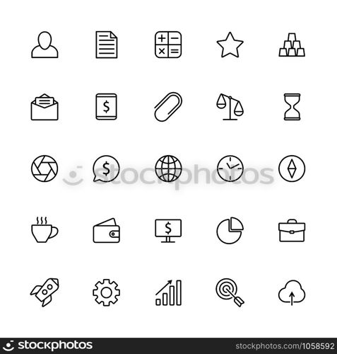 Business line icons. Partnership team, starting money investment business project and target search pictogram icon. Cooperation working resources, network business isolated vector symbols set. Business line icons. Partnership team, starting money investment business project and target search pictogram icon isolated vector set