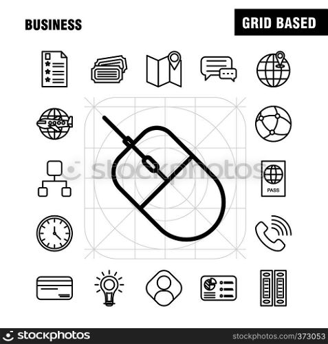 Business Line Icons Set For Infographics, Mobile UX/UI Kit And Print Design. Include: Laptop Graph, Graph, Laptop, Computer, Dart Game, Focus, Eps 10 - Vector