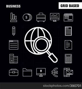 Business Line Icons Set For Infographics, Mobile UX/UI Kit And Print Design. Include: Cloud, Money, Dollar, Coin, Gear, Money, Idea, Bulb, Collection Modern Infographic Logo and Pictogram. - Vector