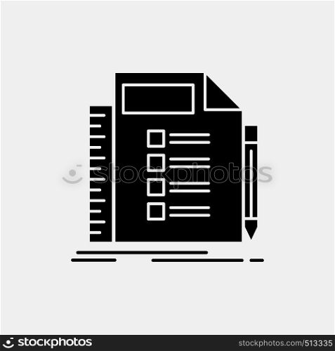 Business, list, plan, planning, task Glyph Icon. Vector isolated illustration. Vector EPS10 Abstract Template background