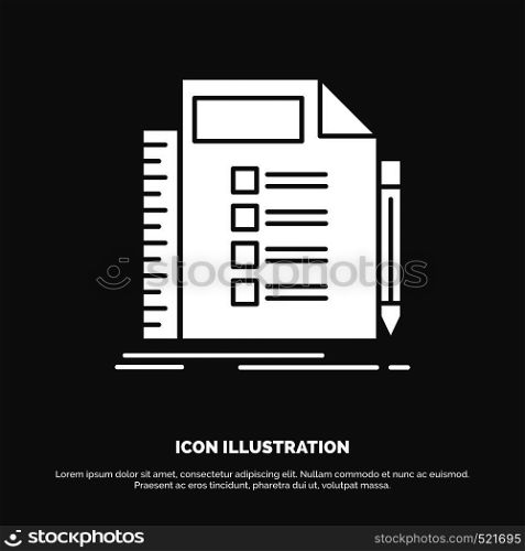 Business, list, plan, planning, task Icon. glyph vector symbol for UI and UX, website or mobile application. Vector EPS10 Abstract Template background